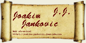 Joakim Janković vizit kartica